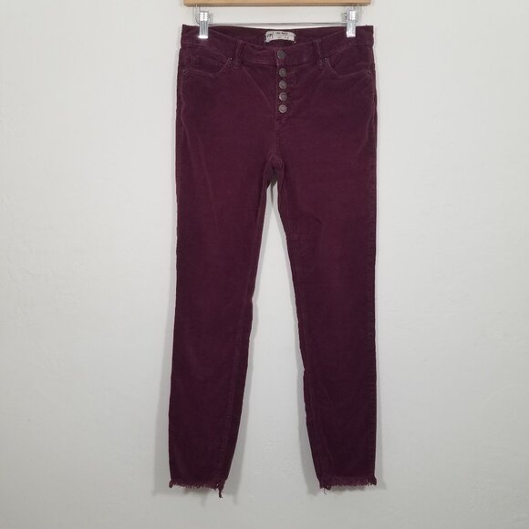 Free People Corduroy Stretch Button Fly Pants Size 26 - Picture 1 of 6